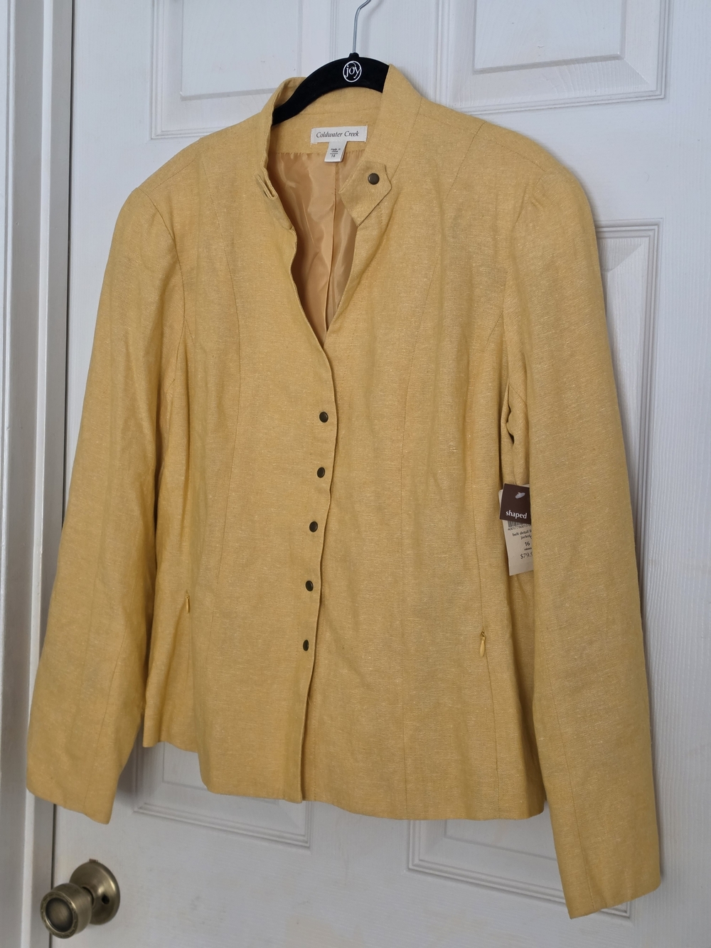 Coldwater Creek Women's Yellow Button-Front Jacket